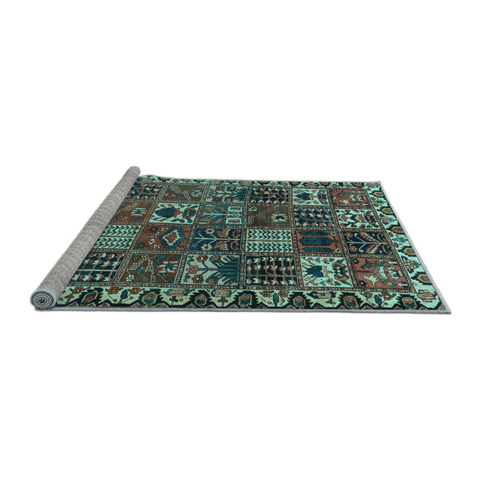 Sideview of Machine Washable Persian Light Blue Traditional Rug, wshtr3807lblu