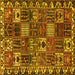 Square Persian Yellow Traditional Rug, tr3807yw