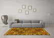 Machine Washable Persian Yellow Traditional Rug in a Living Room, wshtr3807yw