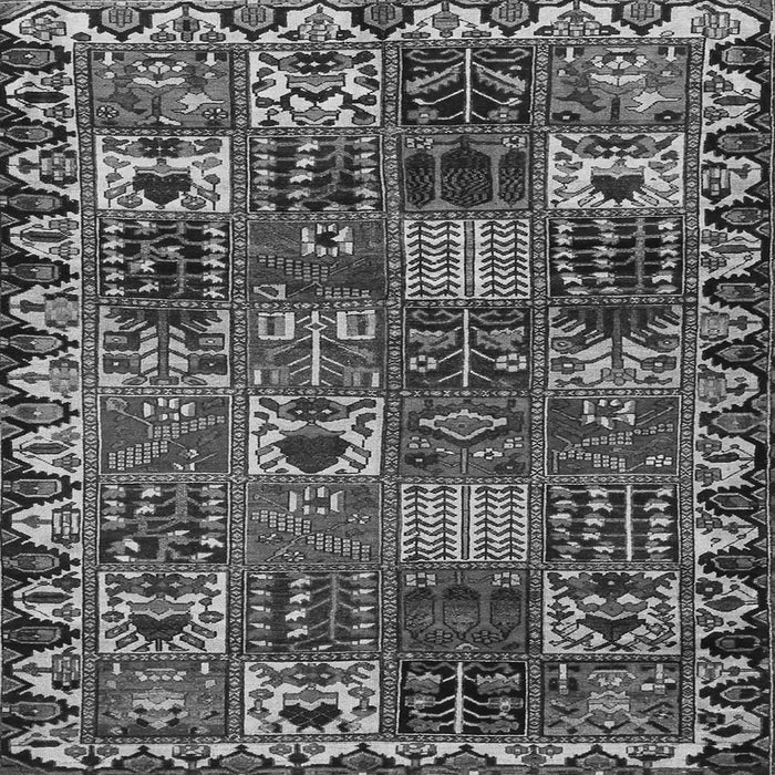 Round Machine Washable Persian Gray Traditional Rug, wshtr3807gry