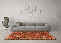 Machine Washable Persian Orange Traditional Rug, wshtr3807org