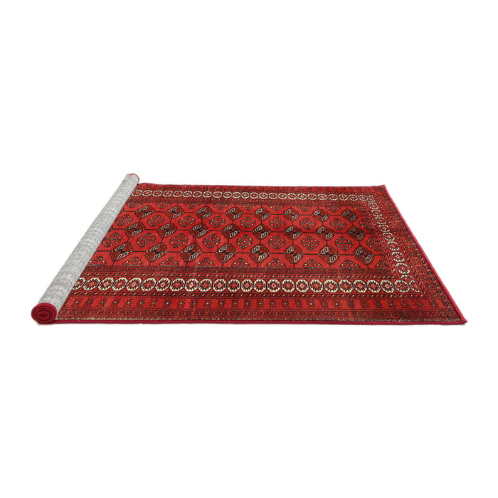 Sideview of Machine Washable Traditional Red Rug, wshtr3808