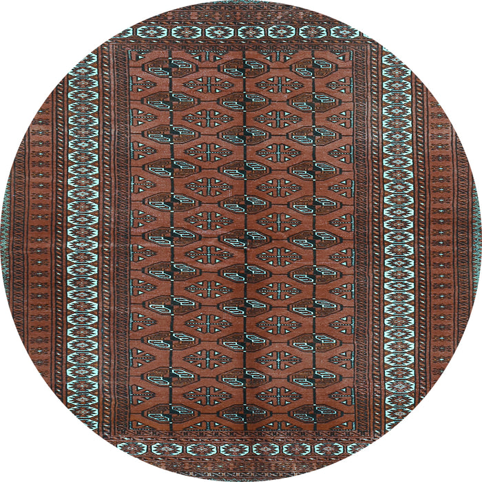 Round Machine Washable Persian Light Blue Traditional Rug, wshtr3808lblu