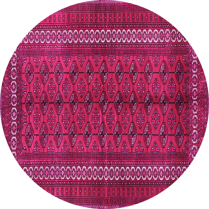 Round Machine Washable Persian Pink Traditional Rug, wshtr3808pnk