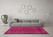 Machine Washable Persian Pink Traditional Rug in a Living Room, wshtr3808pnk