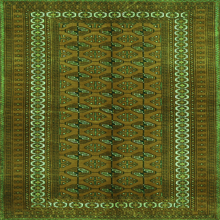 Round Machine Washable Persian Green Traditional Area Rugs, wshtr3808grn