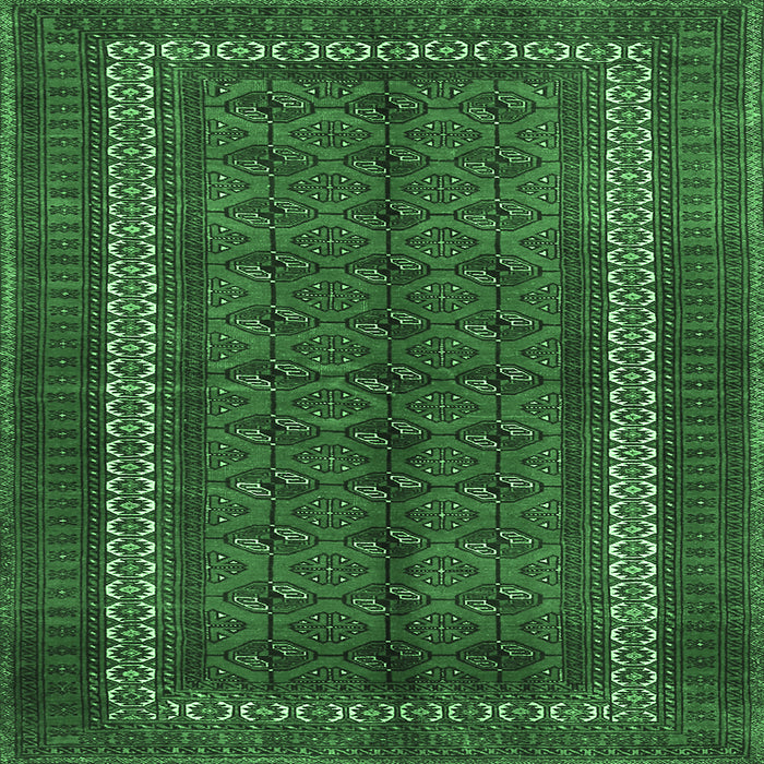 Square Persian Emerald Green Traditional Rug, tr3808emgrn