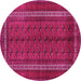 Round Persian Pink Traditional Rug, tr3808pnk