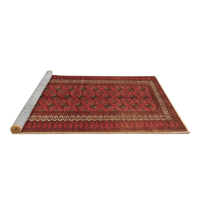 Sideview of Machine Washable Persian Brown Traditional Rug, wshtr3808brn