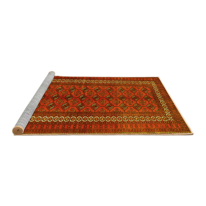 Sideview of Machine Washable Persian Yellow Traditional Rug, wshtr3808yw