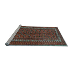 Sideview of Machine Washable Persian Light Blue Traditional Rug, wshtr3808lblu