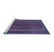 Sideview of Machine Washable Persian Blue Traditional Rug, wshtr3808blu