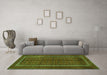 Machine Washable Persian Green Traditional Area Rugs in a Living Room,, wshtr3808grn