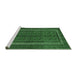 Sideview of Machine Washable Persian Emerald Green Traditional Area Rugs, wshtr3808emgrn