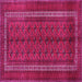 Square Machine Washable Persian Pink Traditional Rug, wshtr3808pnk