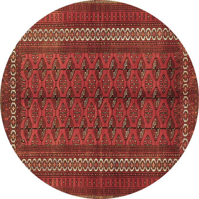 Round Persian Brown Traditional Rug, tr3808brn