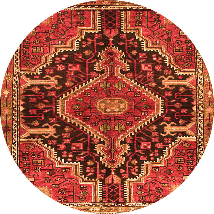 Machine Washable Persian Orange Traditional Area Rugs, wshtr3809org