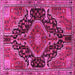 Square Persian Pink Traditional Rug, tr3809pnk