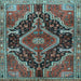 Square Persian Light Blue Traditional Rug, tr3809lblu