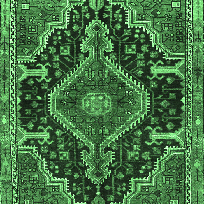Machine Washable Persian Emerald Green Traditional Area Rugs, wshtr3809emgrn