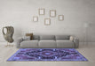 Machine Washable Persian Blue Traditional Rug in a Living Room, wshtr3809blu