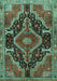 Machine Washable Persian Turquoise Traditional Area Rugs, wshtr3809turq