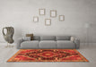 Machine Washable Persian Orange Traditional Area Rugs in a Living Room, wshtr3809org