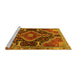 Sideview of Machine Washable Persian Yellow Traditional Rug, wshtr3809yw