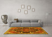 Machine Washable Persian Yellow Traditional Rug in a Living Room, wshtr3809yw