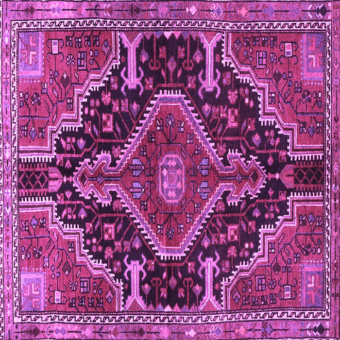 Square Machine Washable Persian Purple Traditional Area Rugs, wshtr3809pur