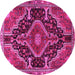 Round Persian Pink Traditional Rug, tr3809pnk