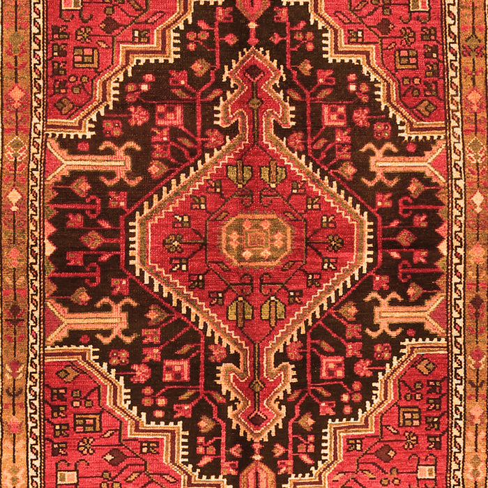 Serging Thickness of Machine Washable Persian Orange Traditional Area Rugs, wshtr3809org