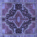 Square Persian Blue Traditional Rug, tr3809blu