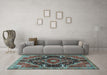 Machine Washable Persian Light Blue Traditional Rug in a Living Room, wshtr3809lblu