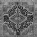 Round Machine Washable Persian Gray Traditional Rug, wshtr3809gry