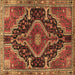 Square Persian Brown Traditional Rug, tr3809brn