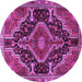 Round Persian Purple Traditional Rug, tr3809pur