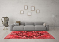 Machine Washable Persian Red Traditional Rug, wshtr3809red