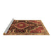 Sideview of Machine Washable Persian Brown Traditional Rug, wshtr3809brn