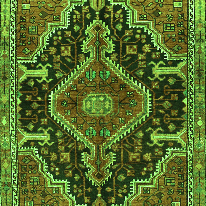Serging Thickness of Machine Washable Persian Green Traditional Area Rugs, wshtr3809grn
