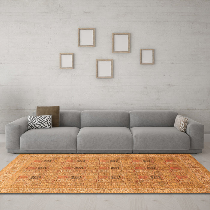 Machine Washable Persian Orange Traditional Area Rugs in a Living Room, wshtr380org