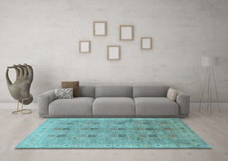Machine Washable Persian Light Blue Traditional Rug in a Living Room, wshtr380lblu