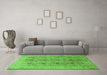 Machine Washable Persian Green Traditional Area Rugs in a Living Room,, wshtr380grn