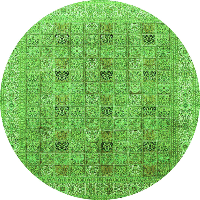 Square Persian Green Traditional Rug, tr380grn