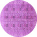 Round Machine Washable Persian Purple Traditional Area Rugs, wshtr380pur