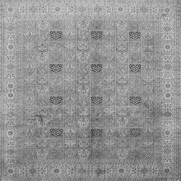 Round Machine Washable Persian Gray Traditional Rug, wshtr380gry
