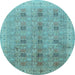 Round Persian Light Blue Traditional Rug, tr380lblu