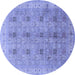 Round Persian Blue Traditional Rug, tr380blu