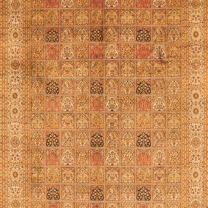 Serging Thickness of Machine Washable Persian Orange Traditional Area Rugs, wshtr380org