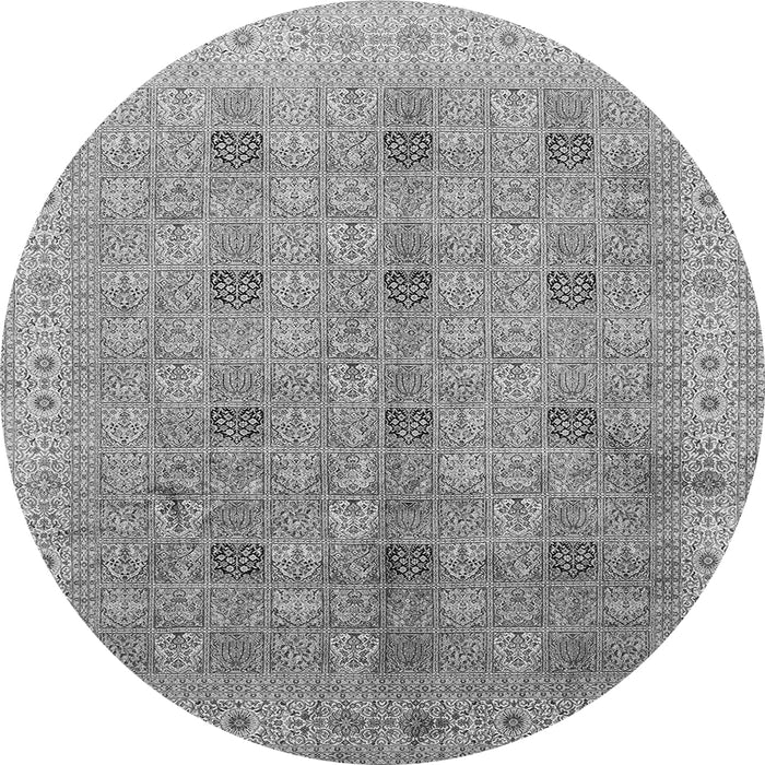Machine Washable Persian Gray Traditional Rug, wshtr380gry